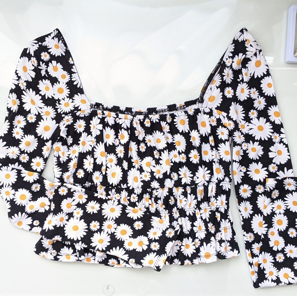 Forever 21 Floral Print Square Neck Top
